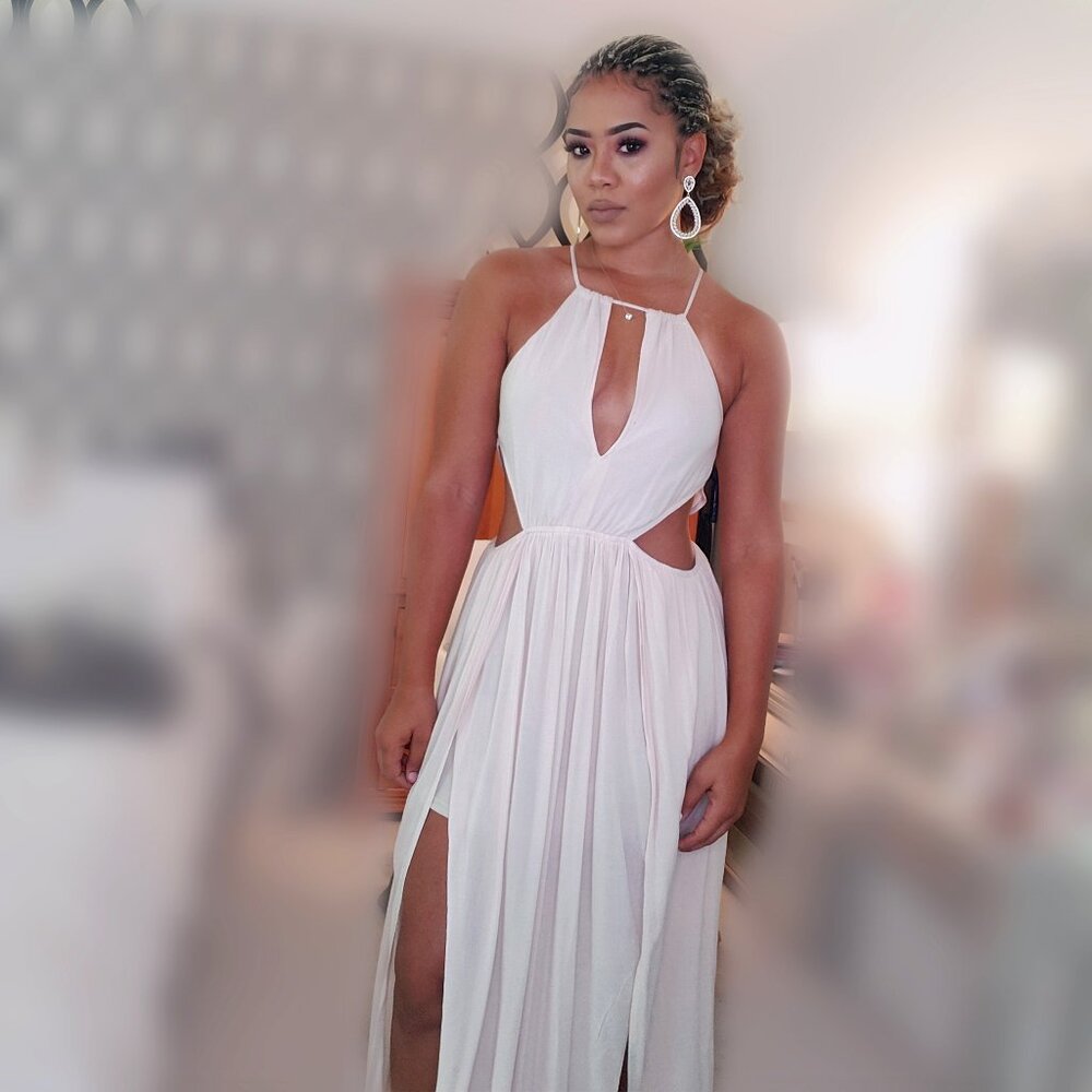 Pink Cutout Maxi Dress